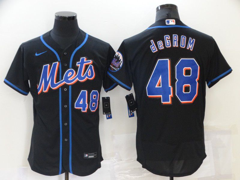 Men New York Mets #48 Degrom Black Elite 2021 Nike MLB Jersey->new york mets->MLB Jersey